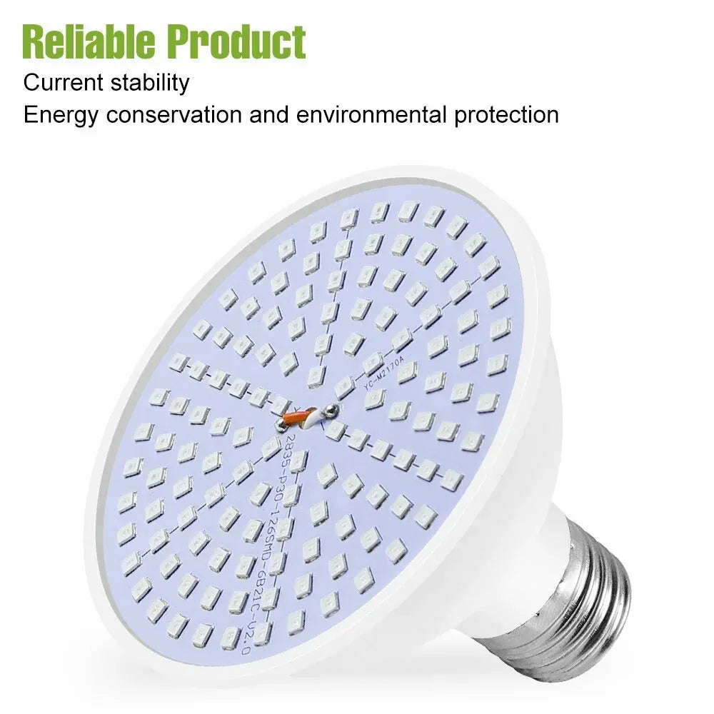 E27 LED Plant Grow Light – Full Spectrum for Indoor Hydroponics, Flower, Seedling, Vegetables – AC85V-265V Growth Box Bulb