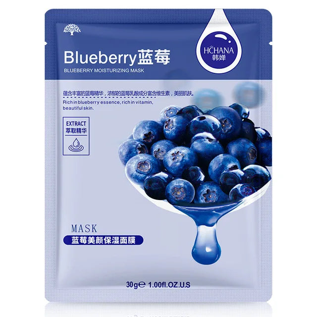 30pcs Natural Plant Facial Masks, Moisturizing & Oil Control, Anti-Aging Aloe Fruit Korean Sheet Masks for Skin Care