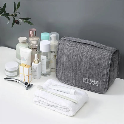 Portable Toiletry Washbag with Hanging Hook | Waterproof Cosmetic Storage Bag for Travel, Men & Women