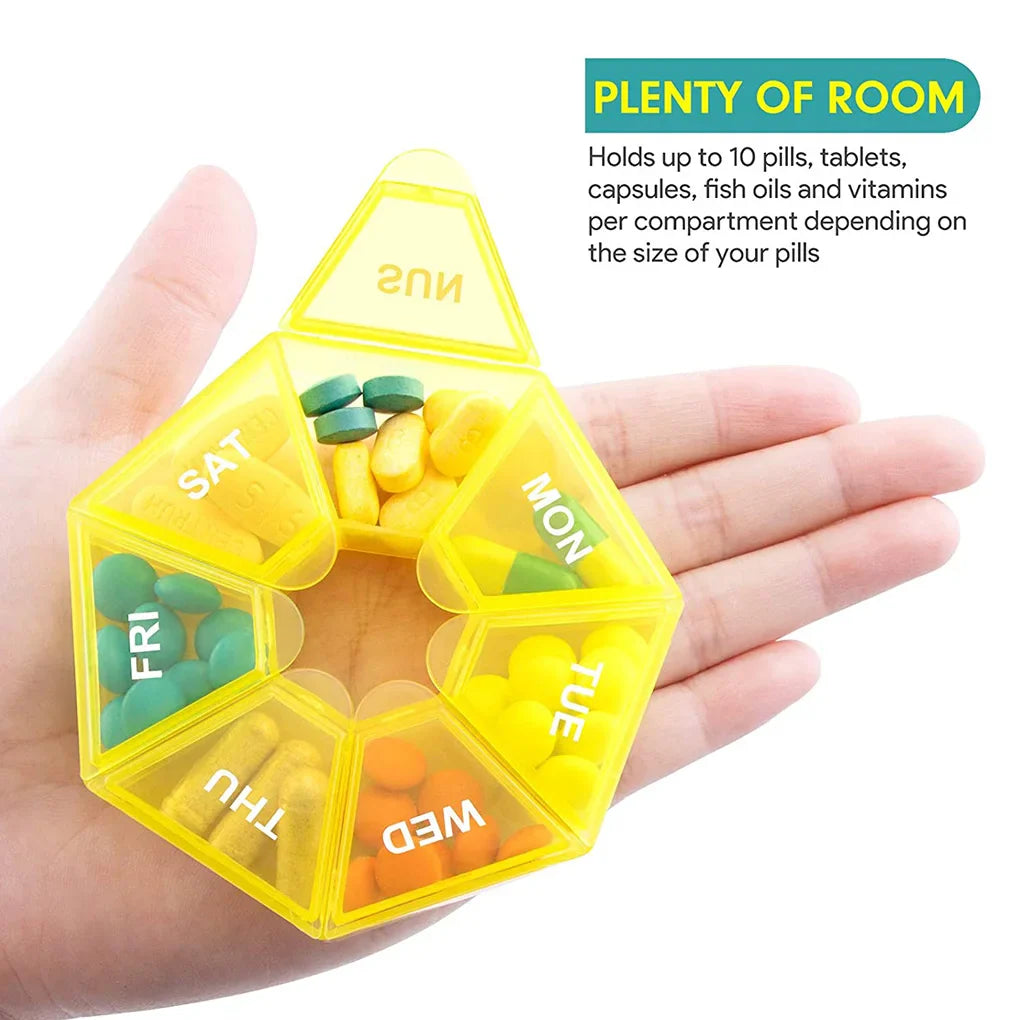Folding Pill Case – Portable Medicine Organizer, Capsule & Tablet Storage Box, Empty Pillbox Container