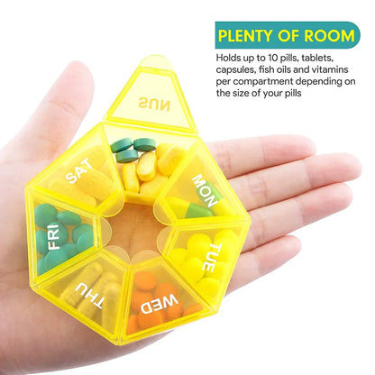 Folding Pill Case – Portable Medicine Organizer, Capsule & Tablet Storage Box, Empty Pillbox Container