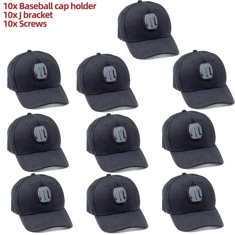 GoPro Baseball Cap Base Mount with J-Hook – Compatible with GoPro Hero 10-13, DJI Action 3-4 & Insta360 X3-X4 Accessories