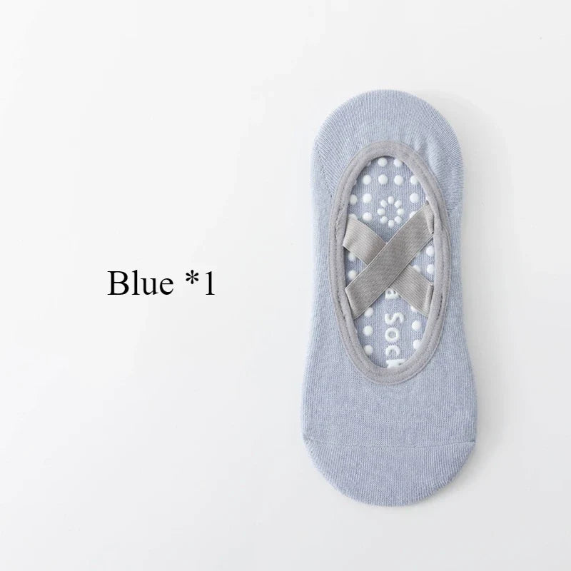 Women’s Anti-Slip Yoga Socks 1–3 Pairs – Silicone Grip Ballet Pilates Backless Breathable Sport Socks for Fitness & Dance