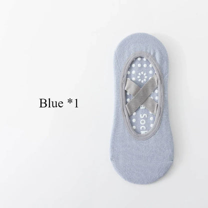 Women’s Anti-Slip Yoga Socks 1–3 Pairs – Silicone Grip Ballet Pilates Backless Breathable Sport Socks for Fitness & Dance