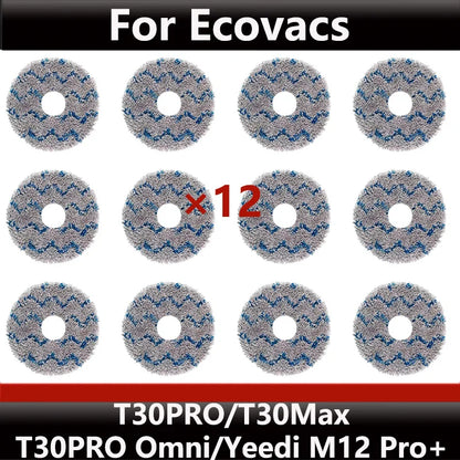 ECOVACS T30S PRO/T30 PRO OMNI & YEEDI M12 Pro+ Robot Vacuum Replacement Parts – Dust Bag, Main & Side Brush, Filter, Mop Accessories