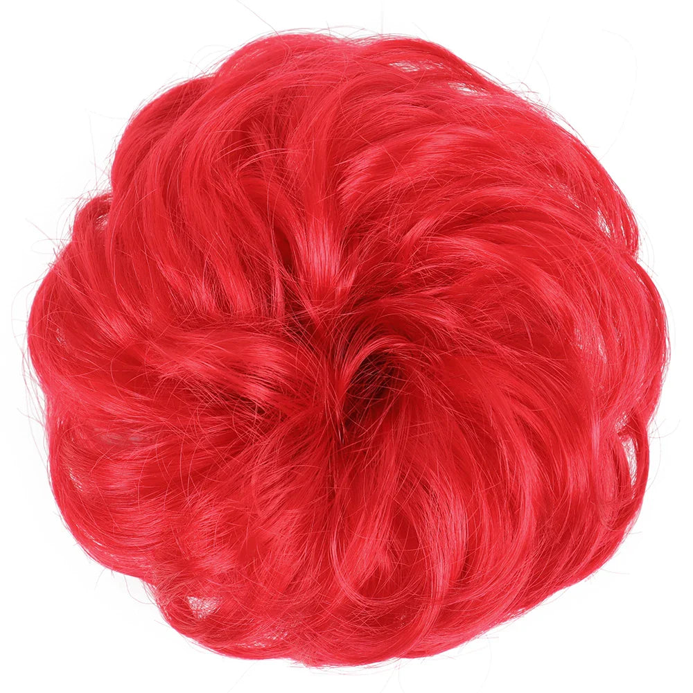 Azqueen Synthetic Messy Bun Chignon – Gray Brown Hair Bun Pad with Elastic Rope & Rubber Band Hair Extensions