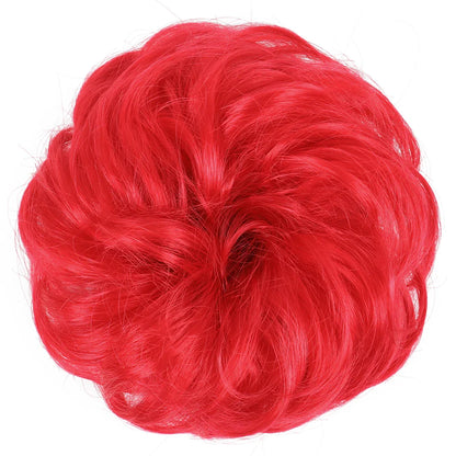 Azqueen Synthetic Messy Bun Chignon – Gray Brown Hair Bun Pad with Elastic Rope & Rubber Band Hair Extensions