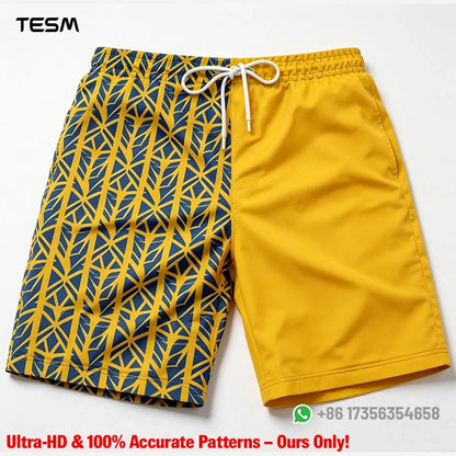 Men’s Lion Print Beach Shorts - Casual Summer Vacation & Sports Running Shorts