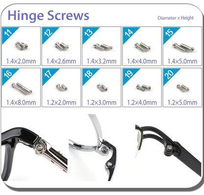 Eyeglass & Sunglass Repair Kit | Mini Screwdriver, Screws, Nuts, Nose Pads & Optical Tool Set