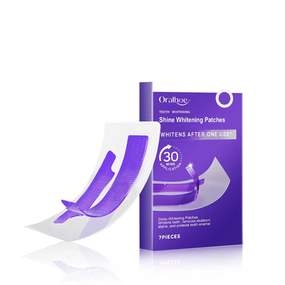 Purple Teeth Whitening Strips - Stain Removal, Plaque Cleaning & Brightening Dental Care Kit