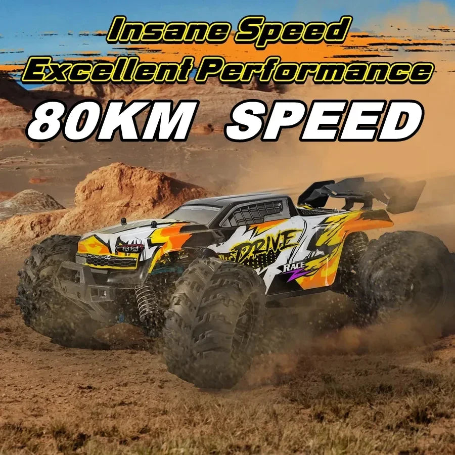 4WD Remote Control Car – Off-Road 4x4 RC High-Speed Buggy Truck, Brushless 50/80KM/H Drift Racing Toy for Kids & Adults