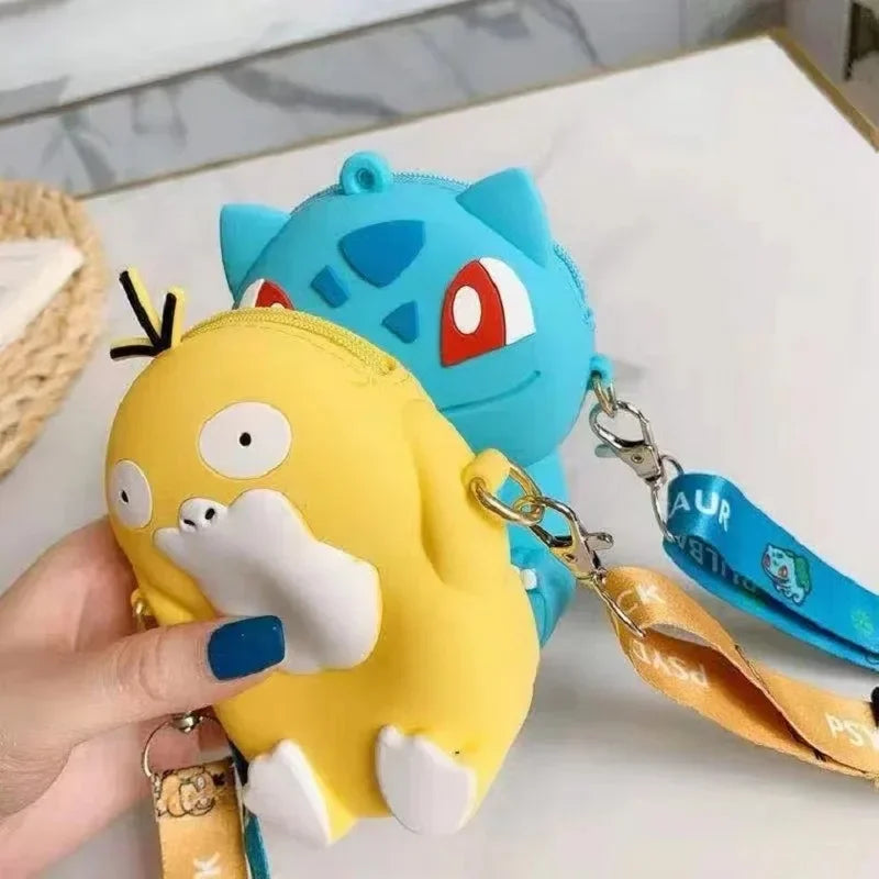 Cute Pikachu Silicone Purse – Pokémon Anime Shoulder Bag for Kids, Small Storage Princess Messenger Gift