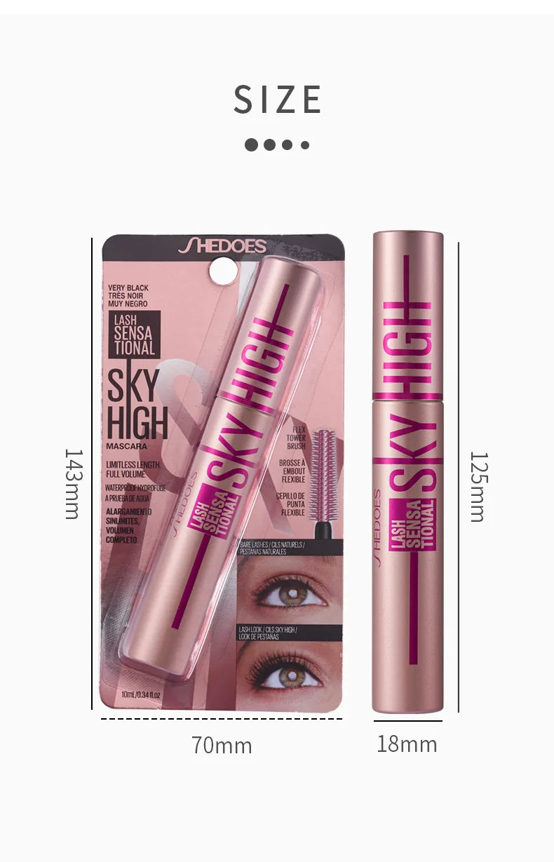 4D Lengthening Waterproof Mascara – Thick Curling, Long-Lasting Black Eyelash Enhancer for Natural Lash Extension Makeup
