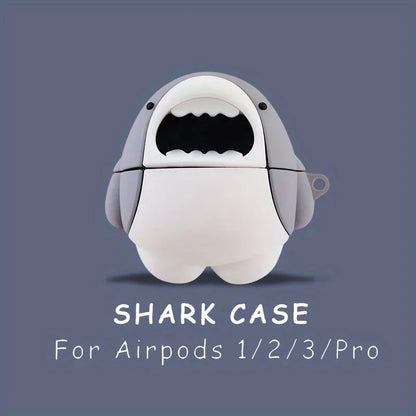 Cute Cartoon Shark Silicone Case for AirPods 1/2/3/4 & Pro 2 — Protective Wireless Earphone Cover