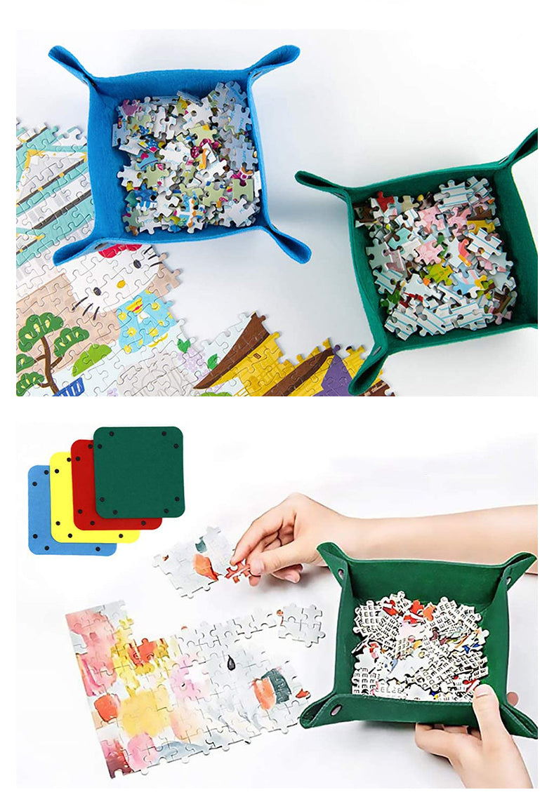 6-Color Jigsaw Puzzle Disk Set – 1000 Pieces with Portable Storage Tray & Partition Pad for Kids & Adults