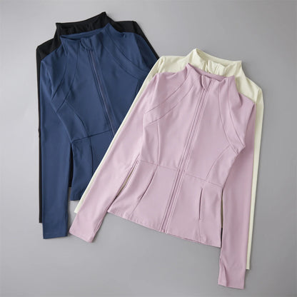 Women’s Yoga Windbreaker Jacket – Long Sleeve Sports Sweatshirt Running Workout Top Activewear Gym Sportswear