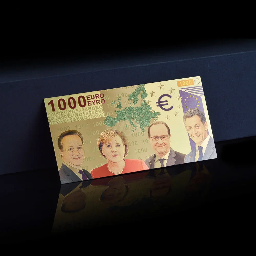 Colored European Banknote Currency Set – 5 to 1000 Million Euro Gold Notes for Business Gifts & Collection