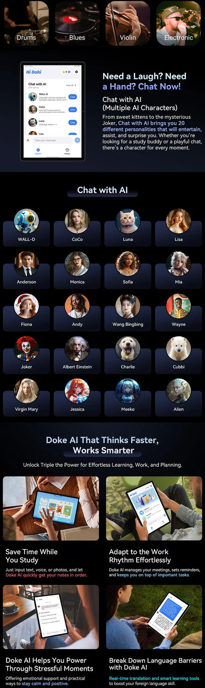 Blackview MEGA 8 Tablet – 13" FHD+ 90Hz Display, 11000mAh, Android 15, 50MP Camera, 4 Speakers, 4G Pad PC