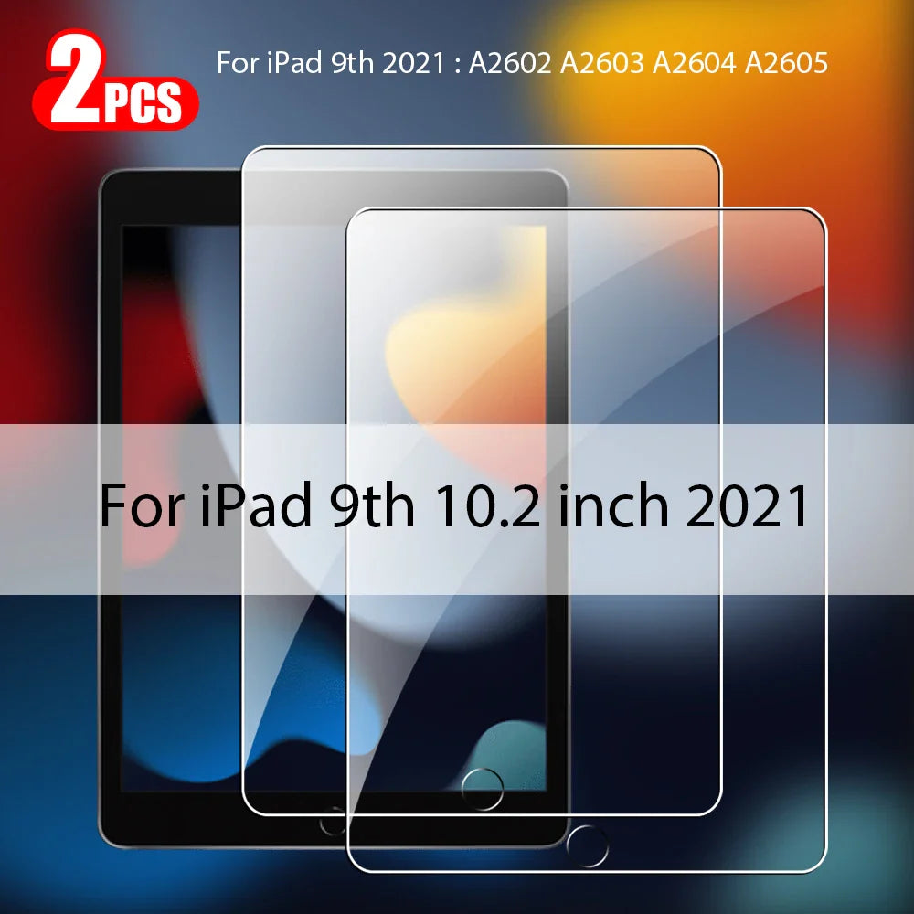 2Pcs Tempered Glass Screen Protector for iPad Pro, Air, Mini & 10th Gen – Compatible with iPad M4, M3, M2, A16 Accessories