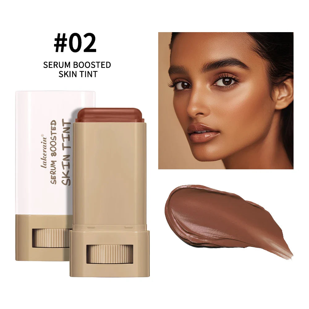 Balm Serum Skin Tint – Silky Texture, Moisturizing Coverage & Plumping Stick Foundation for Even Skin Tone, Travel-Friendly