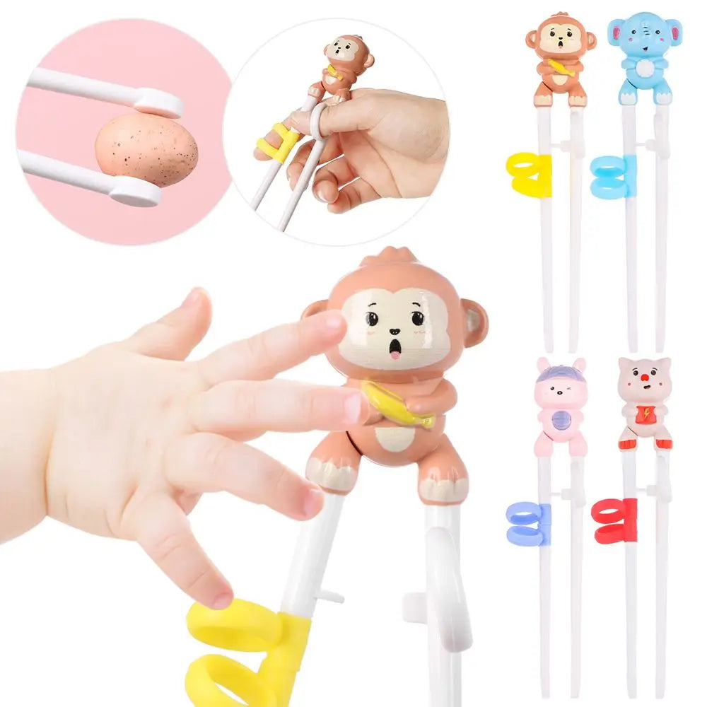 Cartoon Animal Baby Training Chopsticks - 1 Pair, Beginner Friendly Kids' Learning Tableware & Eating Helper Tools