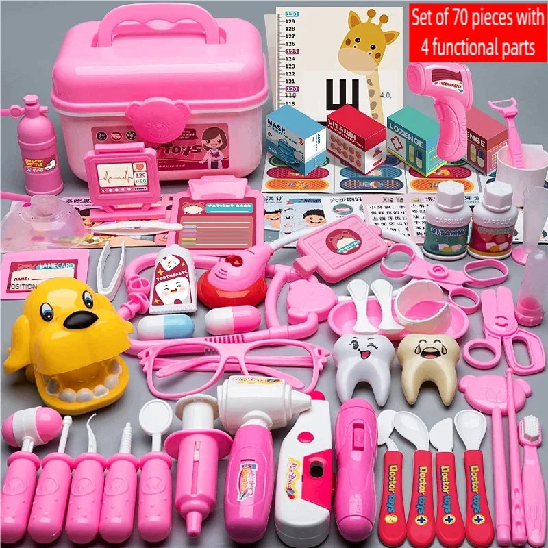 WizKidz Doctor Nurse Role Play Set - Medical Tools with Stethoscope & Injectors, Pretend Play Trolley Box, Ideal Gift for Kids
