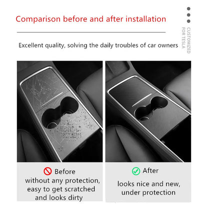 Car Protective Film Sticker for Tesla Model 3/Y – Anti-Scratch Central Control Panel Sticker Interior Auto Styling Decor