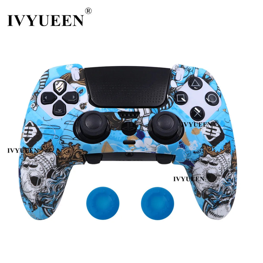 IVYUEEN Water Transfer Printing Silicone Protective Skin for PS5 DualSense Edge Controller