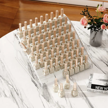Multi-Layer Acrylic Nail Polish Display Rack – 3/4/5/6/7 Tier Transparent Organizer