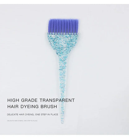 3pcs Hair Coloring Brush Set – Shiny Crystal Mixing Bowl & Easy-Clean Tinting Brushes for Salon & DIY Hairdressing