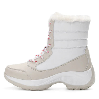 Women’s Snow Boots — Non-Slip Waterproof Fur-Lined Platform Ankle & Thigh-High Winter Boots with Wedges