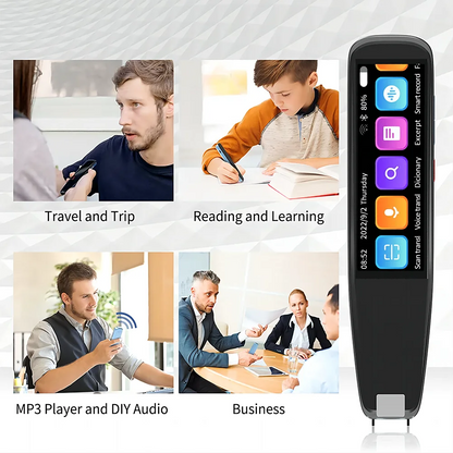 HONGTOP Smart Voice Scan Translator Pen - Multifunctional Real-Time Translation in 121 Languages - Business Dictionary Tool