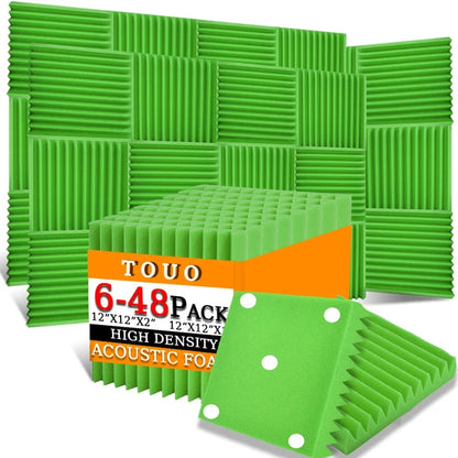 TOUO Acoustic Foam Panels - Sound Absorbing Wall Tiles for Studio Recording, Home Theater & Noise Reduction Treatment