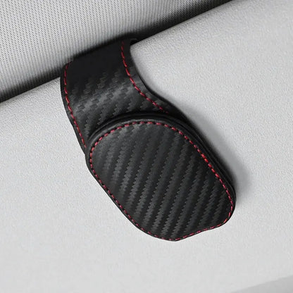 Universal Car Sun Visor Glasses Holder Clip – Magnetic Leather Eyeglass Hanger Storage Organizer Auto Accessories