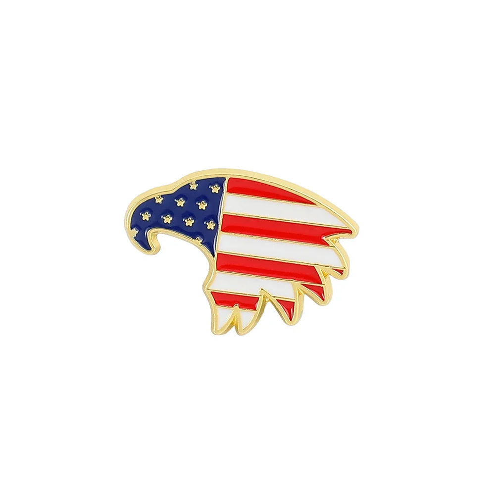 USA Flag Lapel Pin – Cute Coat of Arms & American Map Brooch, National Emblem Button Badge