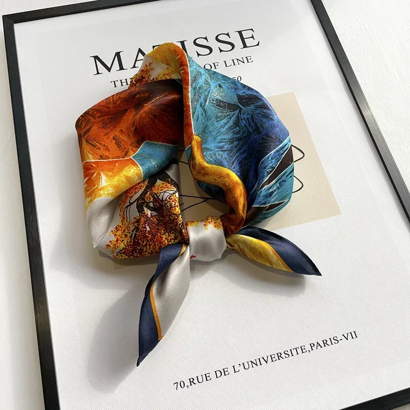 Luxurious Silk Bandana Scarf: 100% Mulberry Silk Square Scarves - Spring Fashion Wrap for Women - High-Quality Headband, Hijab, and Shawl