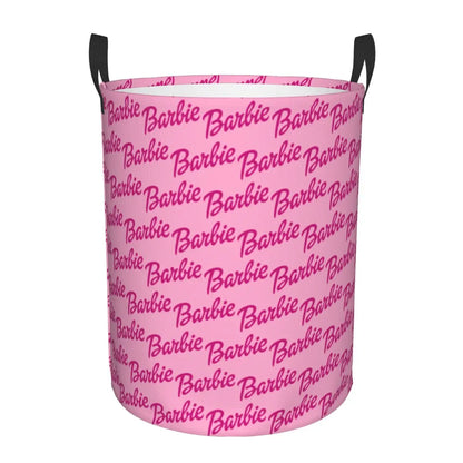 Custom Barbie Logo Laundry Basket – Collapsible Large Capacity Clothes Storage Bin, Disney Baby Hamper