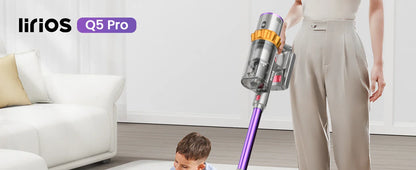 550W Cordless Vacuum Cleaner - 45KPa Suction, 65 Min Runtime, Low Noise, LED Screen, Wall Mount Charging for Home