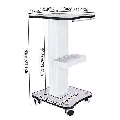 3-Tier Rolling Beauty Salon Trolley – SPA Equipment Stand with Push Handle & Storage Organizer