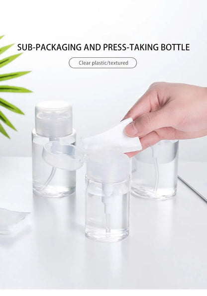 120/150/200ml Refillable Nail Pump Bottles – Empty Dispenser for Polish Remover, Cleaner & Manicure Tools