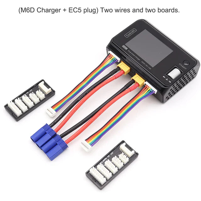 ToolkitRC M6D 500W 15A Dual Channel MINI Smart Charger Discharger for 1-6S LiPo Batteries with SC100 XT60 & Charging Board