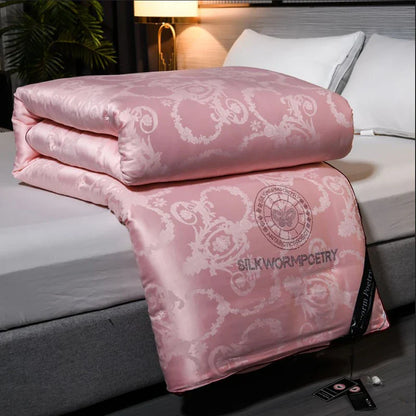 100% Mulberry Silk Handmade Comforter – Winter Warmth, Spring & Autumn Blanket, Thickened Single/Double Quilt for Home & Hotel