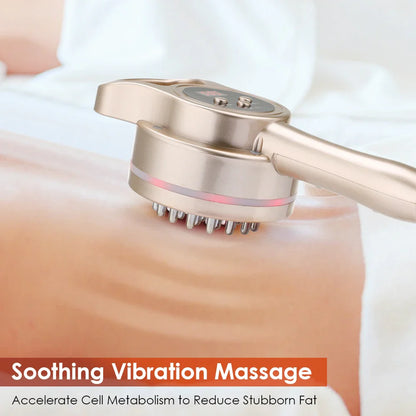 Microcurrent Meridian Brush Massager for Cellulite, Lymphatic Care, Infrared Heating & Vibration Body Scraping Device