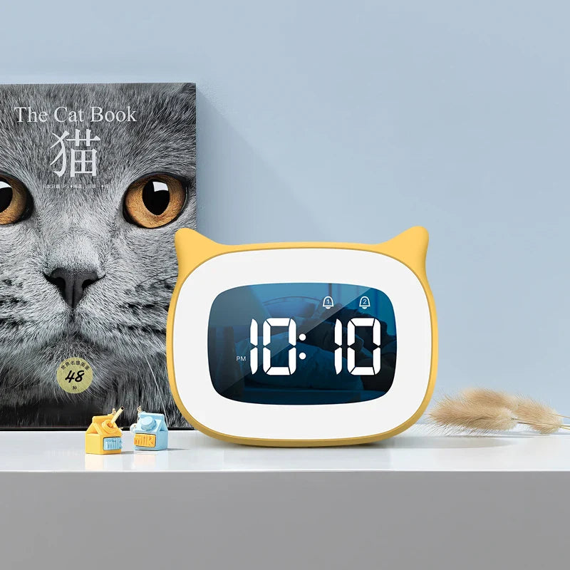 Music LED Digital Alarm Clock – Voice Control Night Light with 1200mAh Battery for Home Desk Decor