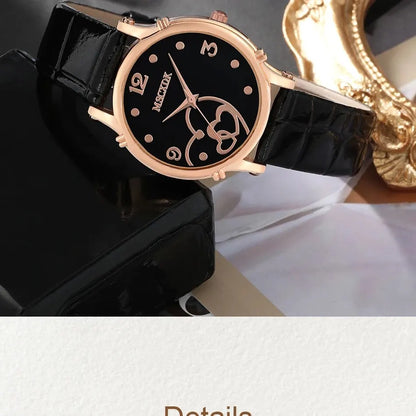 Women’s Fashion Leather Belt Watch Set – Butterfly Wallet, Glasses, and Quartz Wristwatch Dress Clock Montre Femme