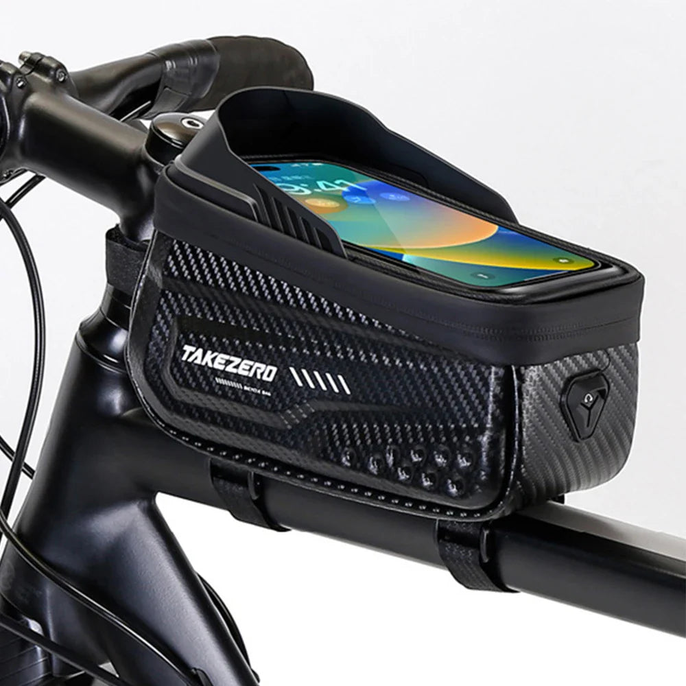 NEWBOLER Bicycle Bag – Waterproof Cycling Top Tube Frame Bag with 6.5-Inch Phone Case, Touch Screen Storage for MTB and Road Bikes