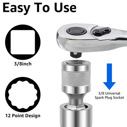 2Pcs Magnetic Swivel Spark Plug Socket Set – 14mm & 16mm Removal & Installation Tool