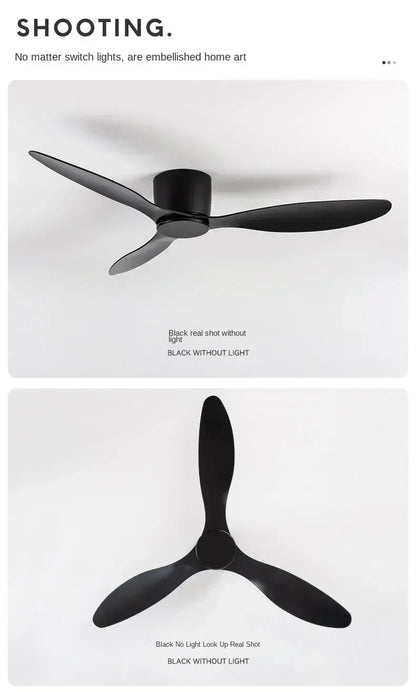 LED Ceiling Mounted Fan Light - Nordic Style Decorative Ceiling Fan for Living Room, Restaurant, and Minimalist Household Use
