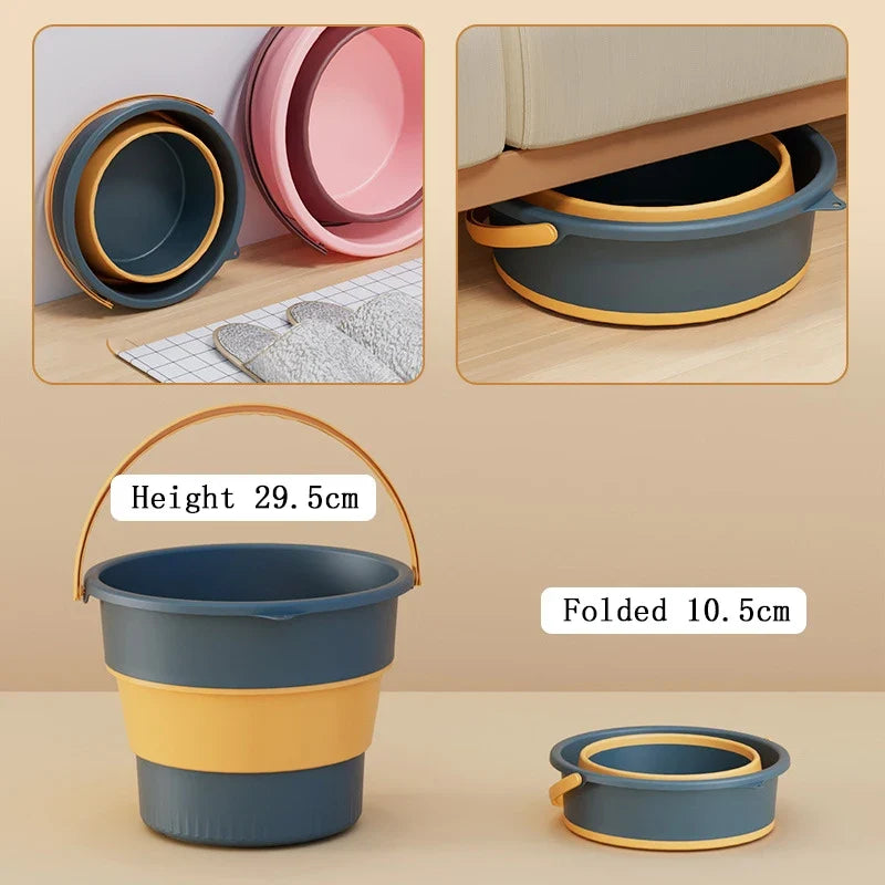 Portable Foldable Silicone Bucket - 5/10/17L Collapsible Basin for Camping, Laundry, Car Wash, Fishing & Household Use