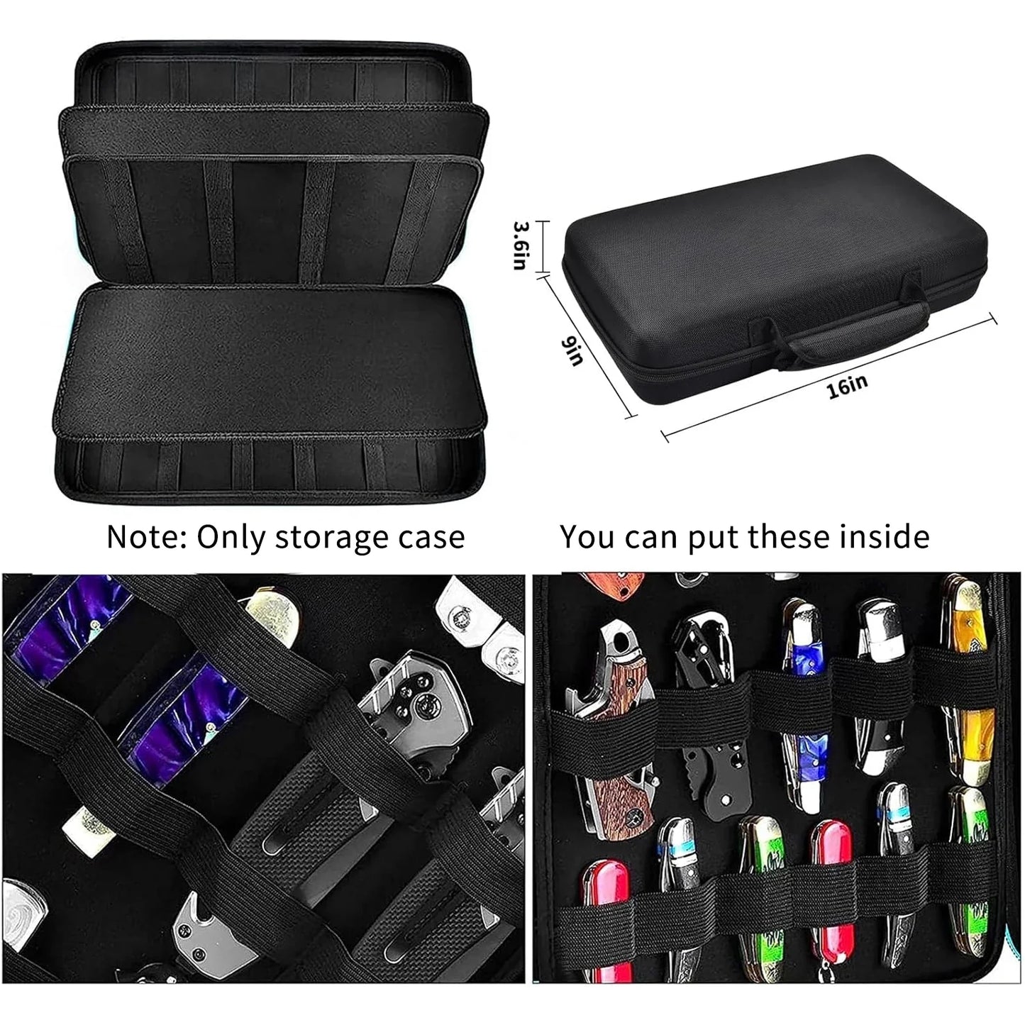 Pocket Knife Storage Case - Folding Knife Collection Organizer Roll for 66+ Knives